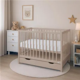 New Baby Dětská postýlka se šuplíkem BASIC kašmírová