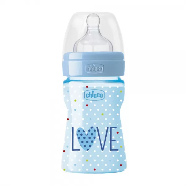 CHICCO Láhev kojenecká Well-Being LOVE silikon 150 ml 0m+