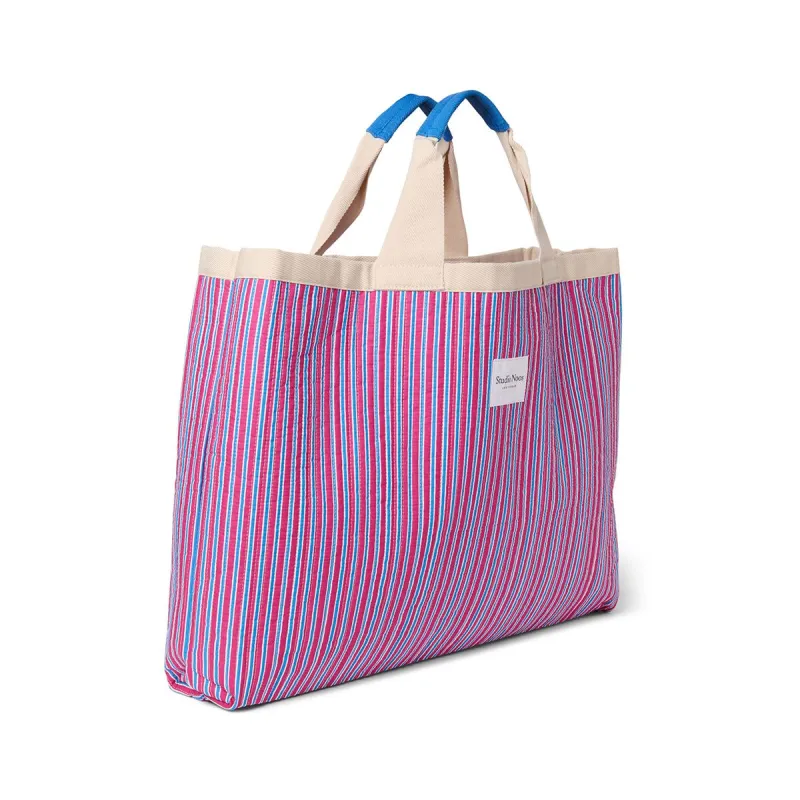 STUDIO NOOS - Poplin BEACH BAG - plážová taška| Rasberry Striped
