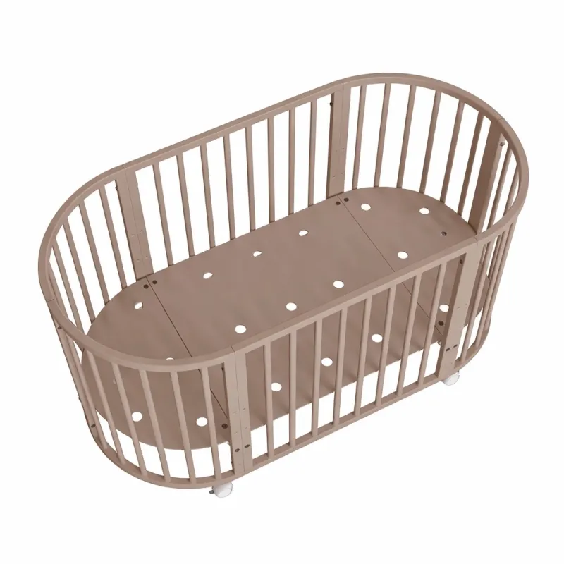 New Baby Dětská rostoucí postýlka 3v1 oválná + matrace kašmírová