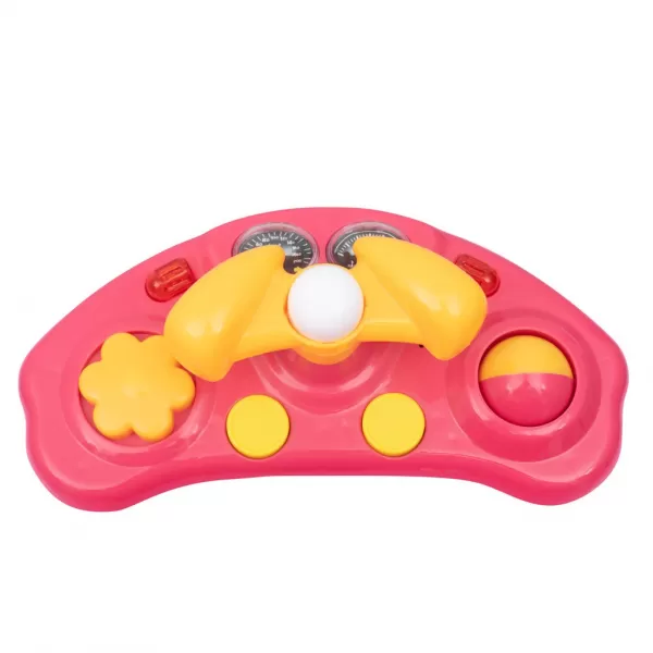 Baby Mix Dětské chodítko s volantem a silikonovými kolečky růžové