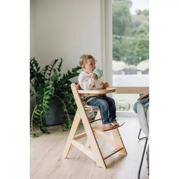 FREEON Dřevěná jídelní židlička Toby Plus s pultíkem a polstrováním