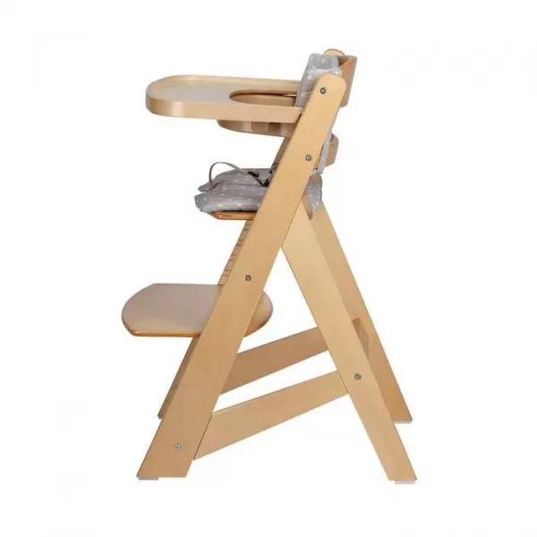 FREEON Dřevěná jídelní židlička Toby Plus s pultíkem a polstrováním