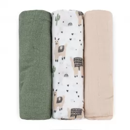 PETITE&MARS Sada plen bambusová mušelínová 3ks 68 x 68 cm