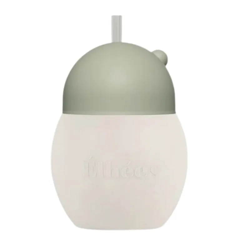 ÉLHÉE Učící hrnek s brčkem Coconut 240 ml Sand Sage