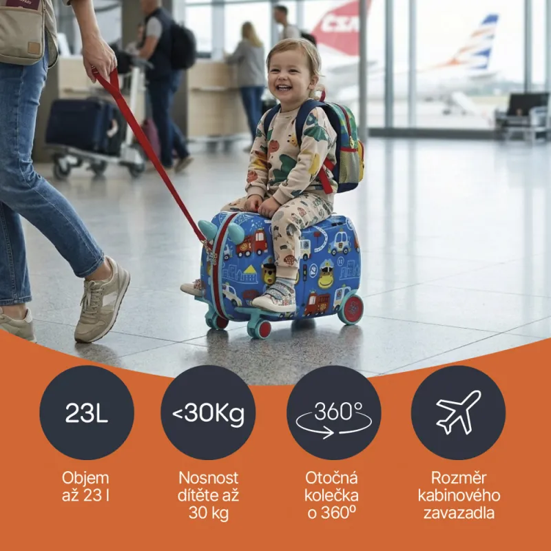 Dětský kufřík na kolečkách Pack&Ride