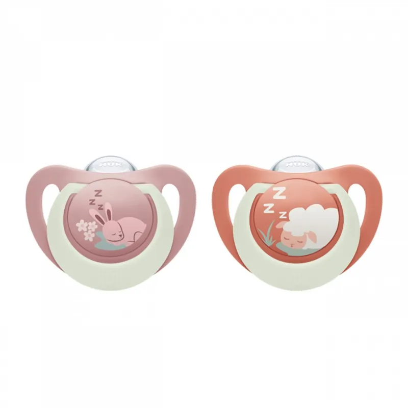 Nuk Dudlík First Choice Night 0-6m 2 ks Bunny/Sheep