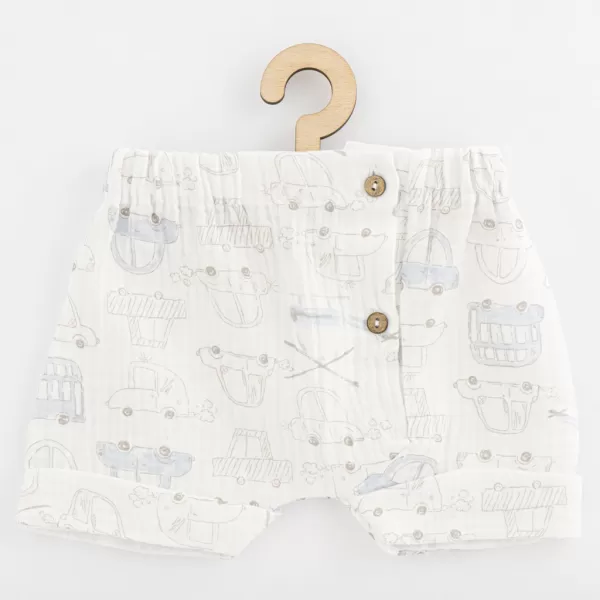New Baby Kojenecká mušelínová košile s kraťasy My Cars