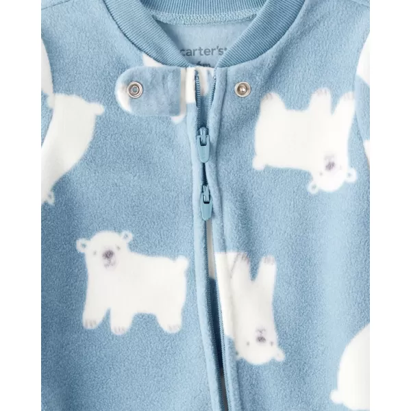 CARTER'S Overal na zip fleece Sleep & Play blue Polar bear chlapec NB/vel.56