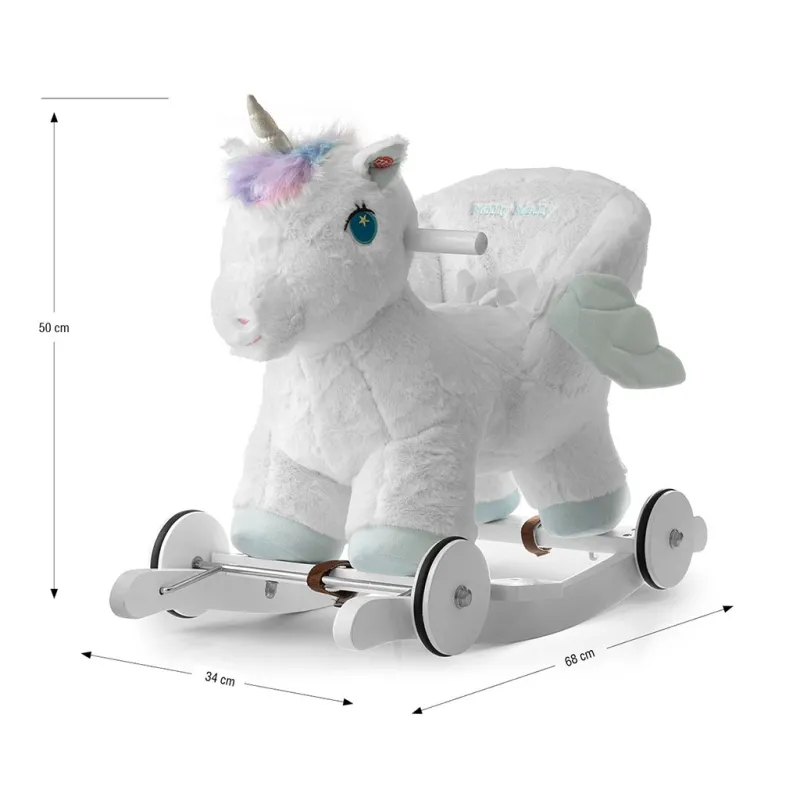 Milly Mally Houpací koník s melodií a kolečky Polly Jednorožec