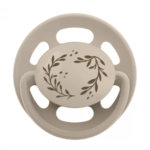 NIP CHERRY NATURE line šidítko, kaučuk,velikost 1 (0-6m), 2ks, green/brown