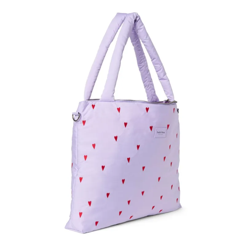 STUDIO NOOS - Puffy DIAPER BAG - přebalovací taška | Light Blue Hearts