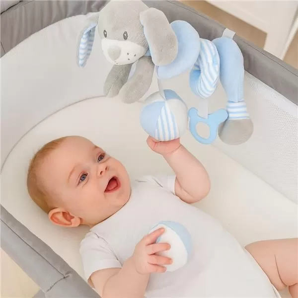 Baby Mix Hračka na postýlku Spirála pes modrý