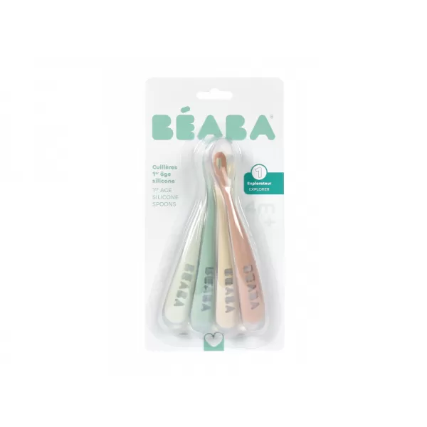 Beaba První lžičky silikonové 4 ks Natural