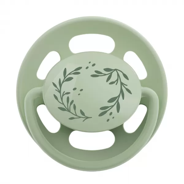 NIP CHERRY NATURE line šidítko, kaučuk,velikost 1 (0-6m), 2ks, green/brown