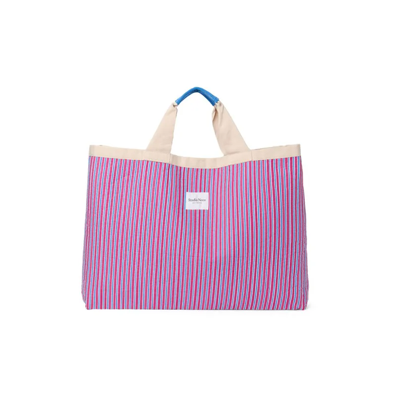 STUDIO NOOS - Poplin BEACH BAG - plážová taška| Rasberry Striped