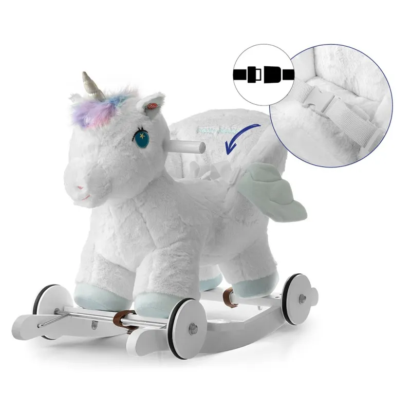 Milly Mally Houpací koník s melodií a kolečky Polly Jednorožec