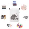 Sipo Koš na hračky se šňůrkou, skládací bavlněný / 43 l, Elephants