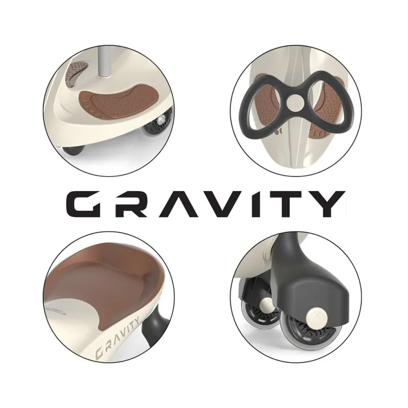 Milly Mally Dětské gravitační odrážedlo Gravity beige brown
