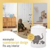 Sipo Koš na hračky se šňůrkou, skládací bavlněný / 43 l, Elephants