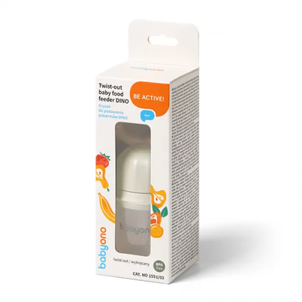 BABYONO Kousátko na podávání jídla Dino 6m+