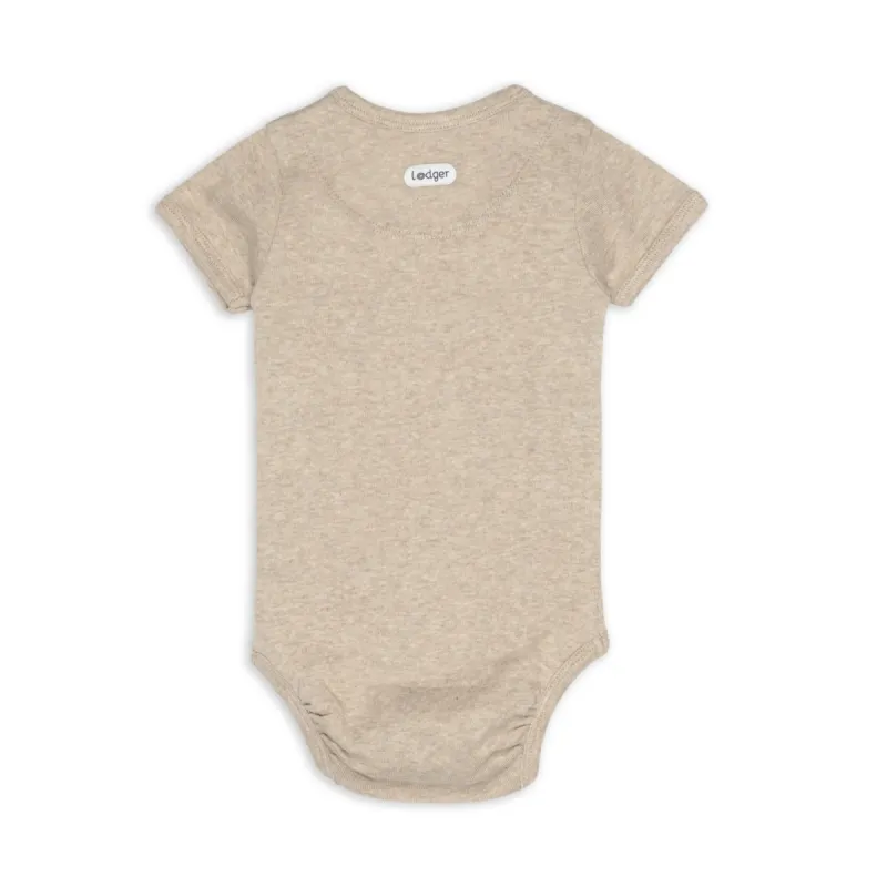 LODGER Body s krátkým rukávem Melange Beige vel. 74
