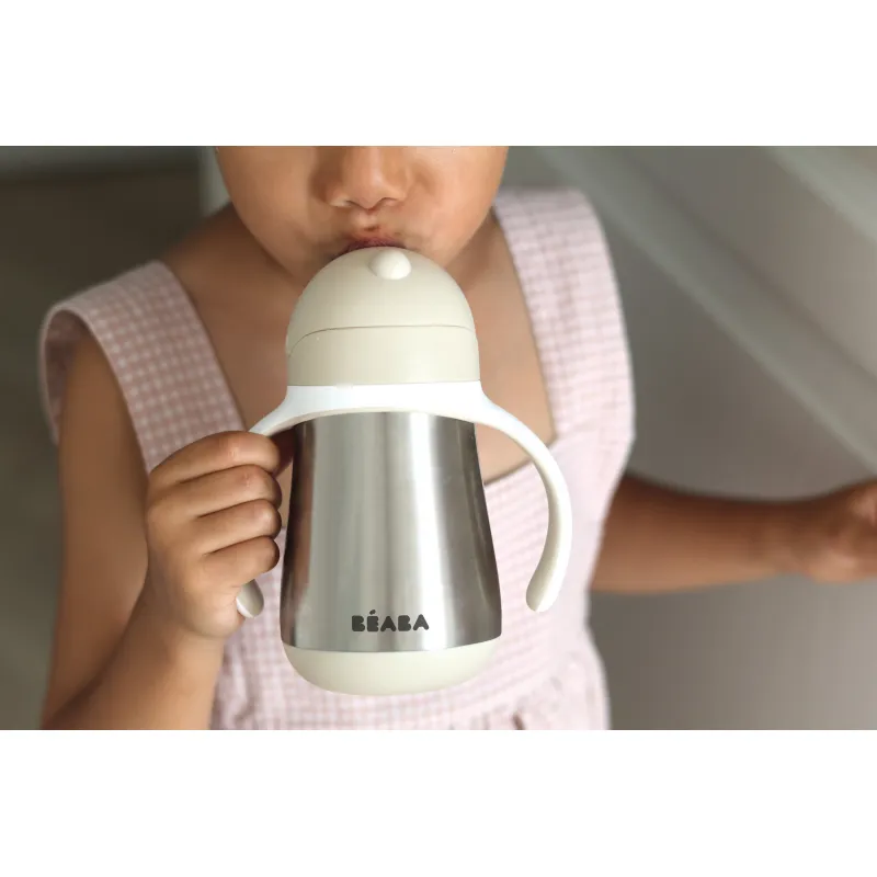 Beaba Hrnek termoizolační s brčkem nerez 250ml Clay Earth