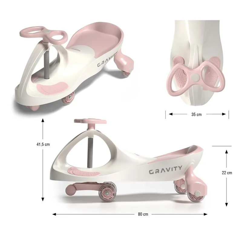 Milly Mally Dětské gravitační odrážedlo Gravity cream pink