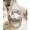 New Baby Dětská rostoucí postýlka 3v1 oválná + matrace kašmírová