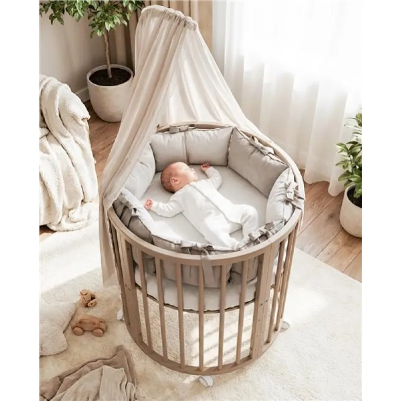 New Baby Dětská rostoucí postýlka 3v1 oválná + matrace kašmírová