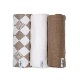 LODGER Swaddler Solid Matcha 3balení 70 x 70 cm