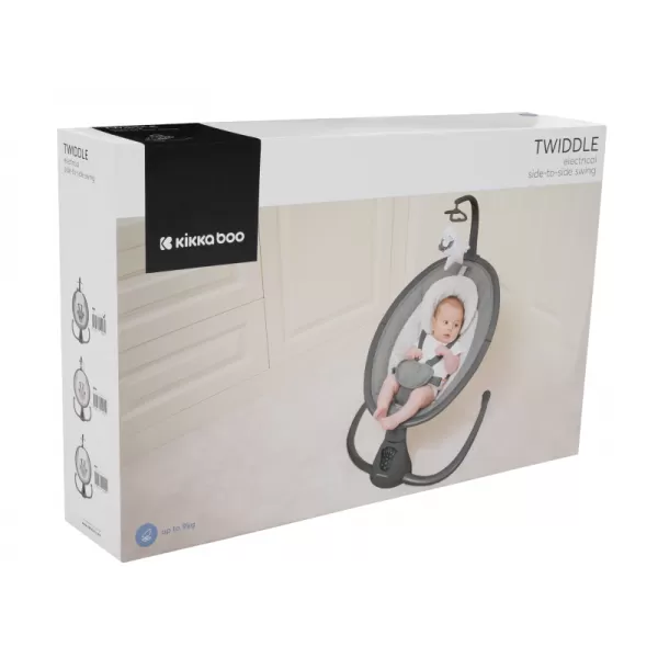 KikkaBoo Houpací lehátko elektrické Twiddle Grey