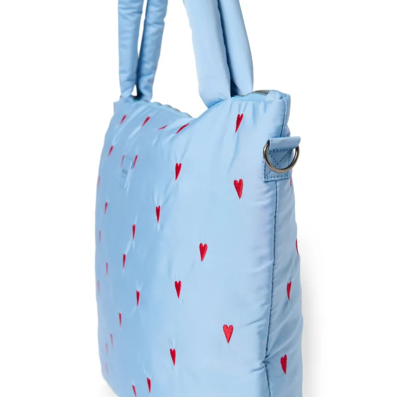 STUDIO NOOS - Puffy DIAPER BAG - přebalovací taška | Light Blue Hearts