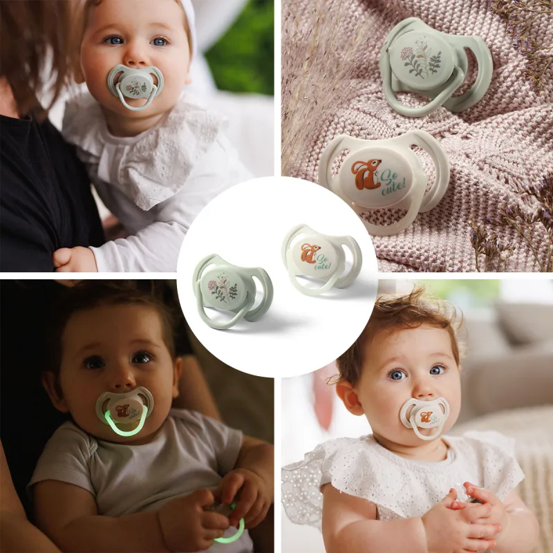 BABYONO Dudlíky silikonové symetrické 6-18m, 2 ks
