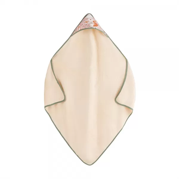 PETITE&MARS Osuška bambusová s kapucí Loulou Rosy Wilderness 100 x 100 cm