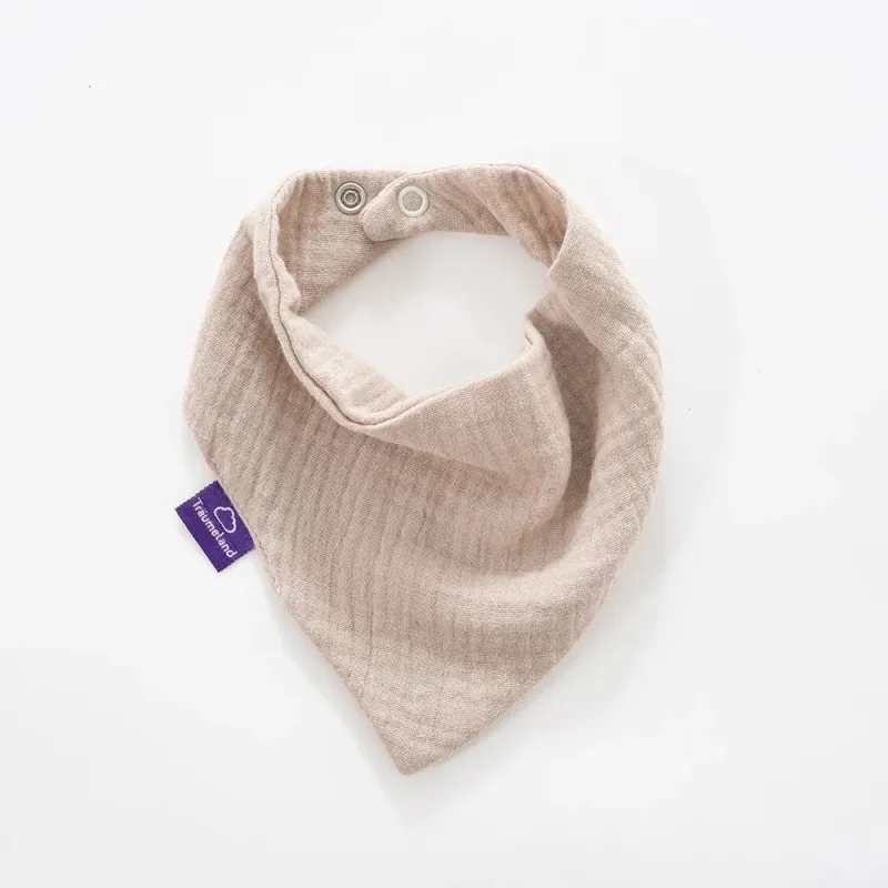 TRÄUMELAND Bandana Bib 2 ks Beige & Schokopflaume