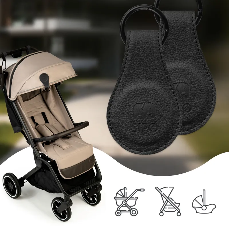 Sipo Magnetické klipy na kočárek, 2ks, černá