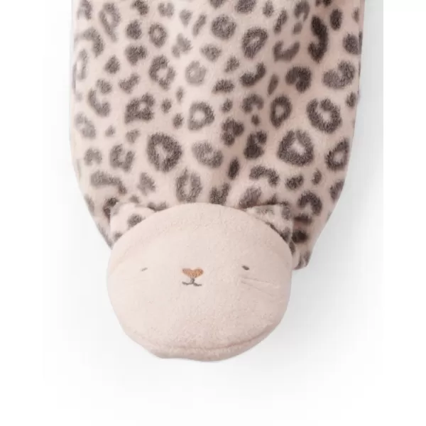 CARTER'S Overal na zip fleece Sleep & Play print Leopard dívka NB/vel.56