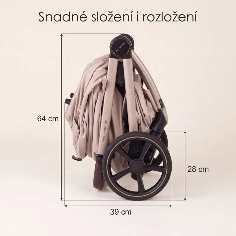 ADAMEX Kočárek kombinovaný Como Satin Carbon