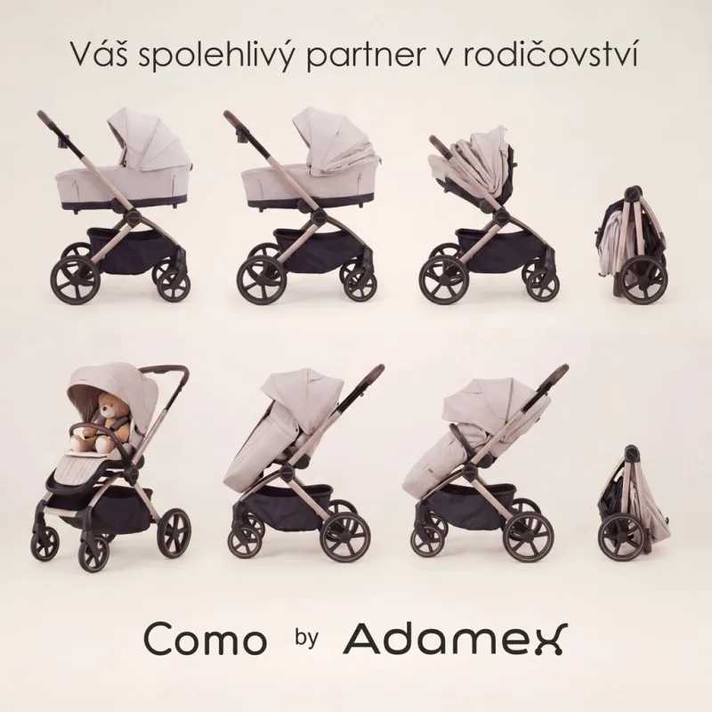 ADAMEX Kočárek kombinovaný Como Satin Carbon