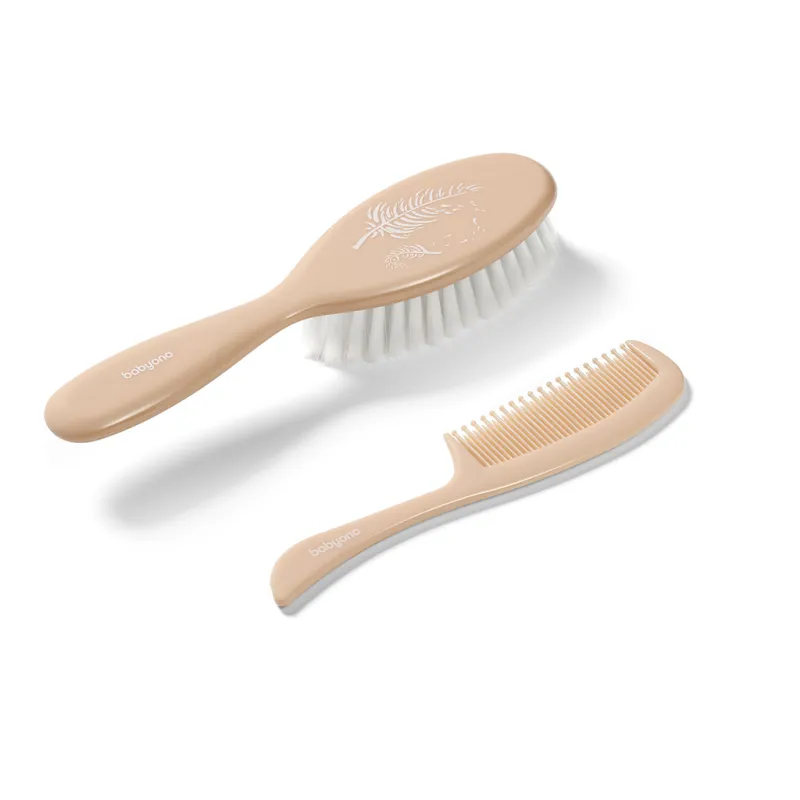 BABYONO Kartáček a hřeben na vlasy Beige