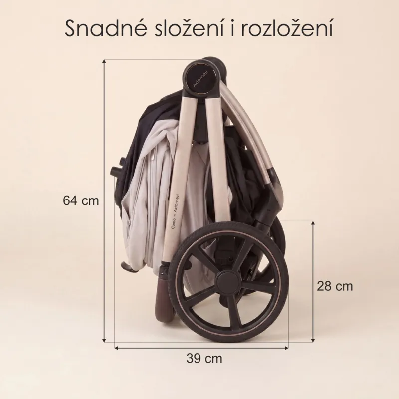 ADAMEX Kočárek kombinovaný Como Satin Carbon