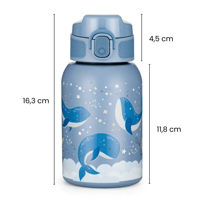 PETITE&MARS Láhev nerezová termo se slámkou 350 ml 12m+