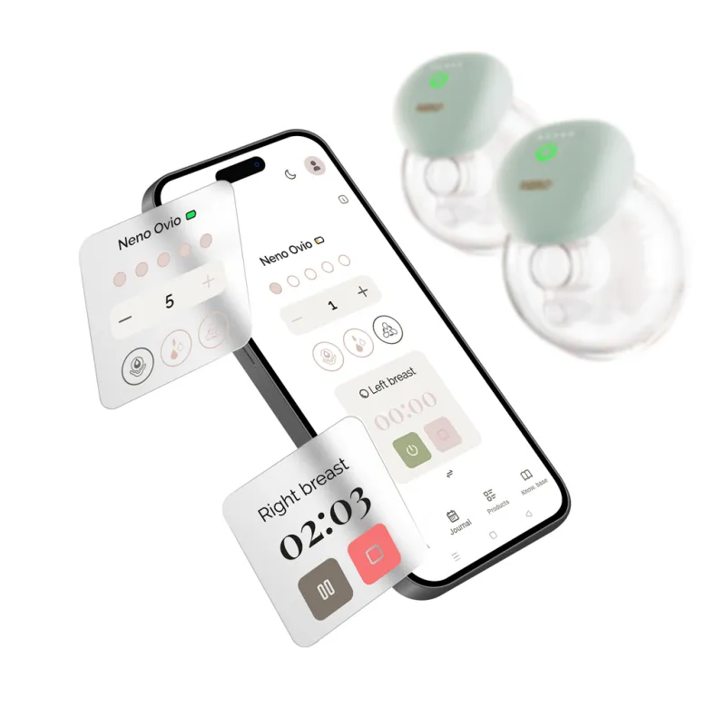 NENO Odsávačka mléka Hands-free Ovio Twin dvojitá, bezdrátová, elektronická s aplikací