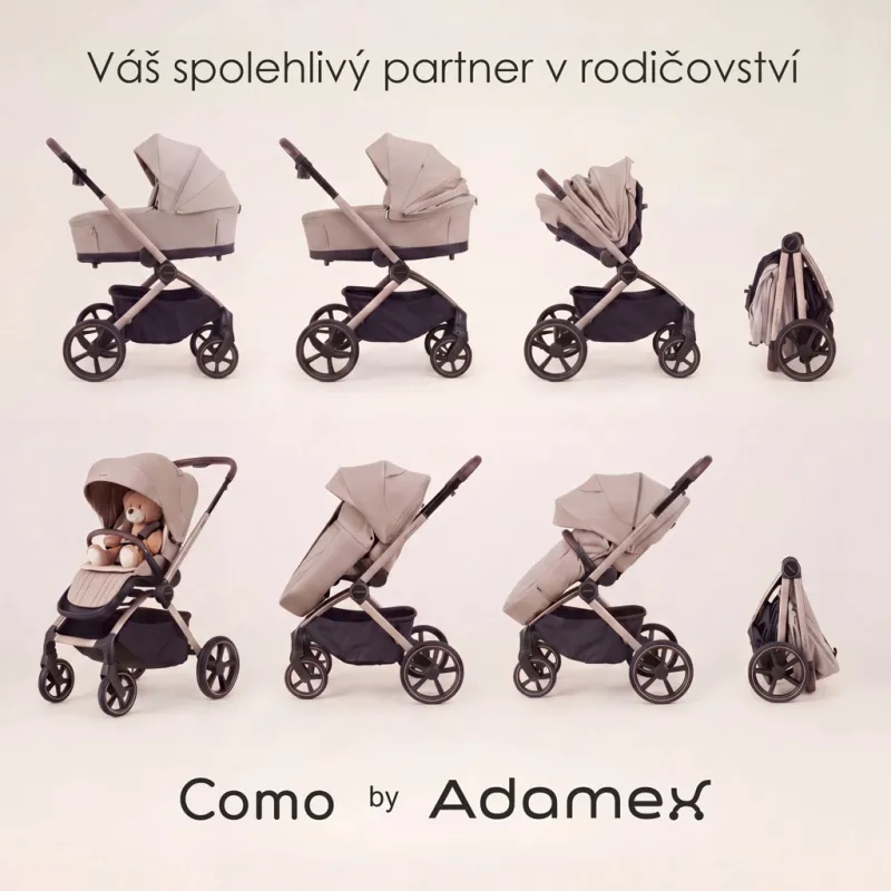 ADAMEX Kočárek kombinovaný Como Satin Carbon