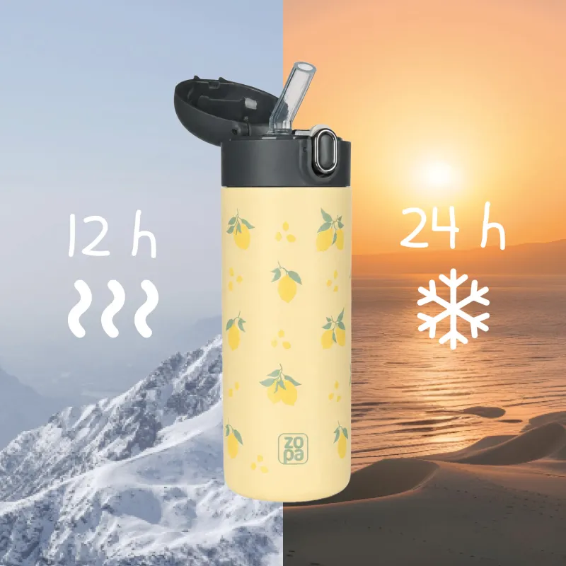 Termoska na tekutiny s brčkem 400 ml, Limoncello