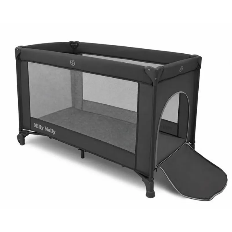 Milly Mally Dětská cestovní postýlka Mirage v přenosné tašce dark grey