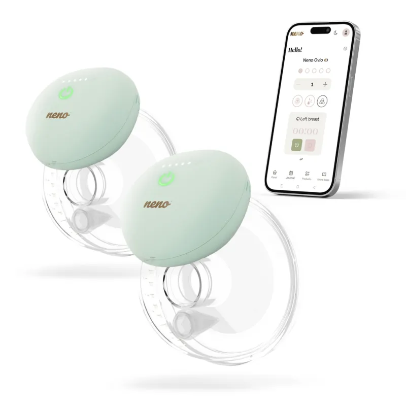 NENO Odsávačka mléka Hands-free Ovio Twin dvojitá, bezdrátová, elektronická s aplikací