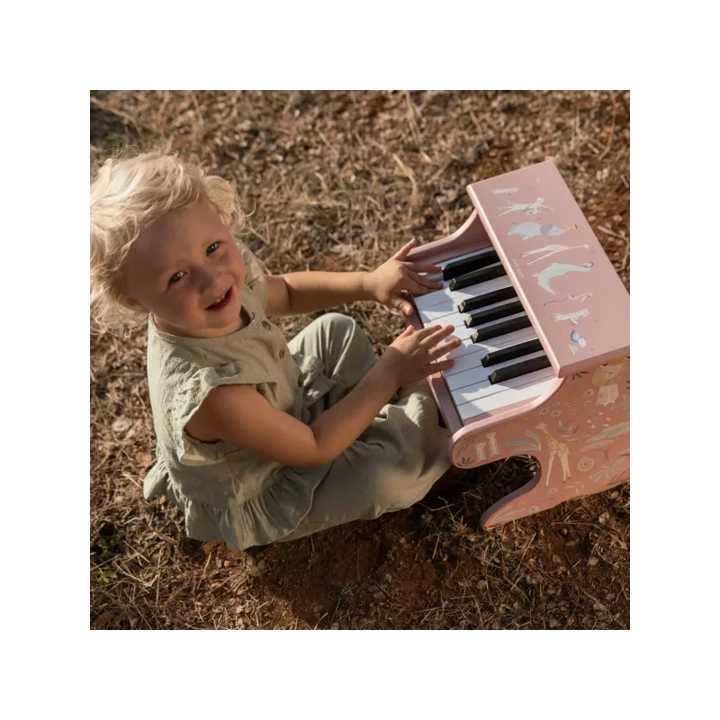 Little Dutch Piáno dřevěné Pink Safari Friends