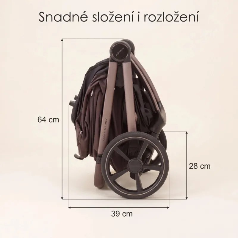 ADAMEX Kočárek kombinovaný Como Satin Carbon